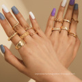 Retro cold wind twist ring hollow, punk exaggerated alloy hemp jewelry set